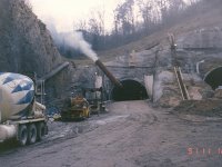 A view of northbound portal on the Kentucky side during tunnel construction.